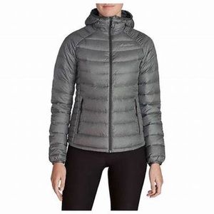 *NWT  Eddie Bauer Women's Downlight® StormDown Hooded Jacket, Size Large, Grey